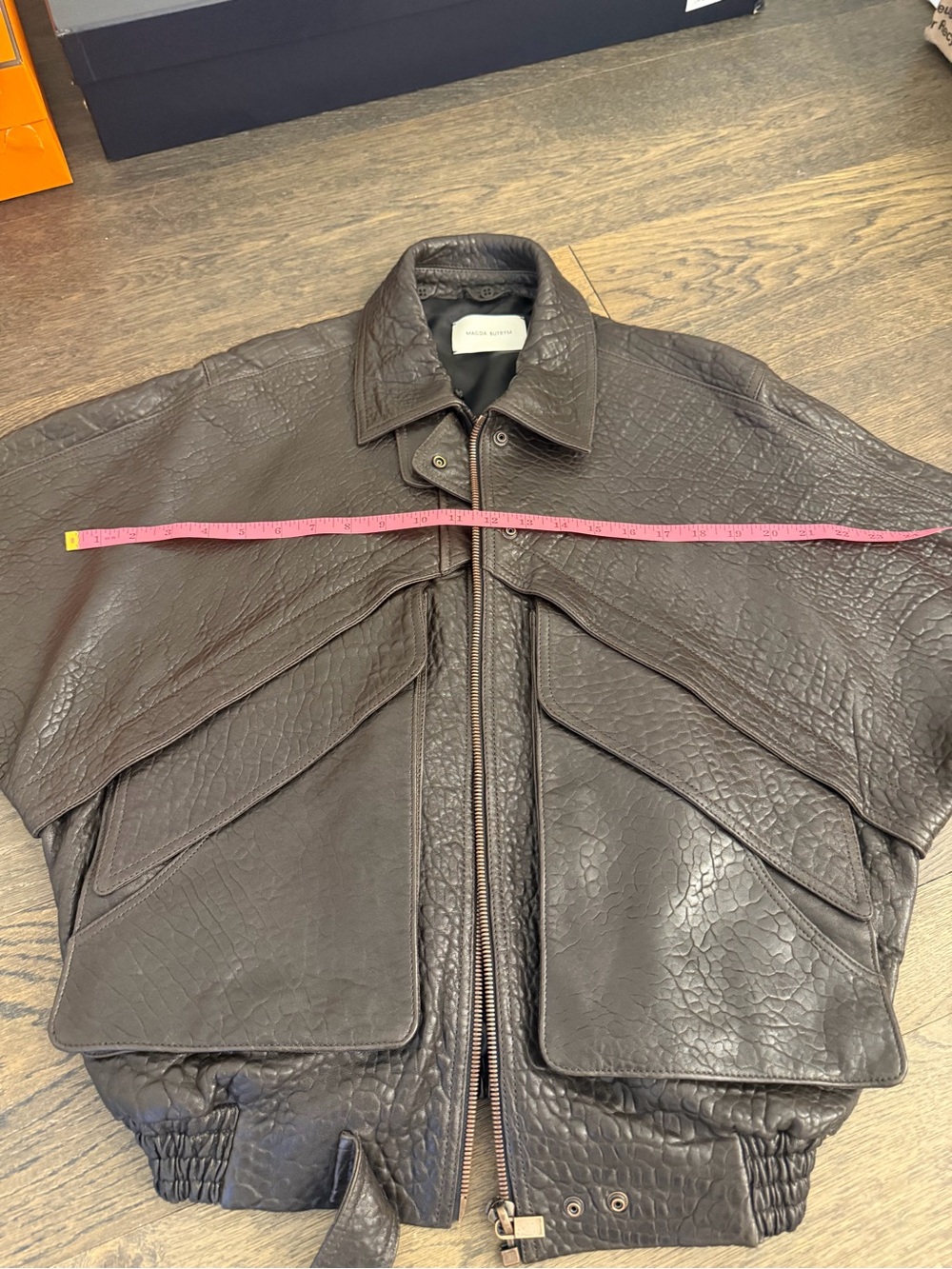 Magda Butrym chocolate brown leather jacket 36 - Picture 5 of 12